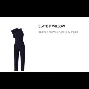 Slate & Willow Ruffle Shoulder Jumpsuit Size L